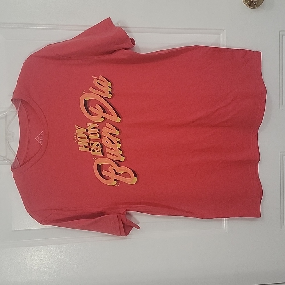 Graphic Red Tee - "Hoy es un Buen Dia" Large